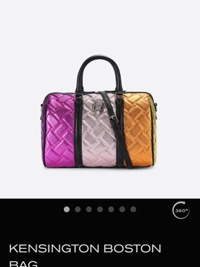 Kurt Geiger Multicolor Metallic Quilted Satchel in Purple, Pink & Gold***ISO**